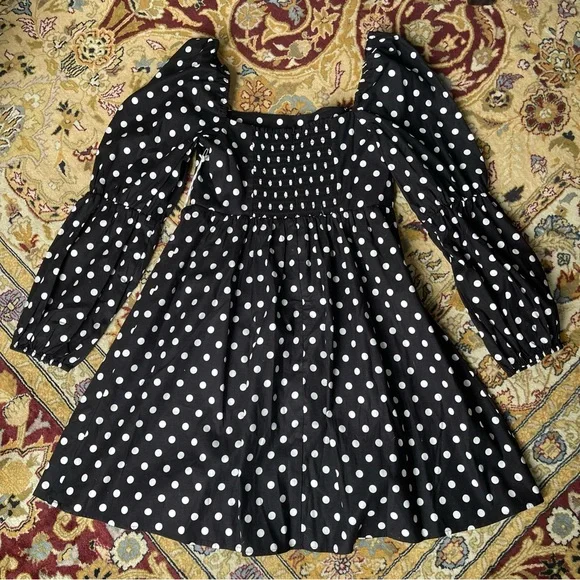 Reformation Black and White Polka Dot Mini Dress - Picture 6 of 12